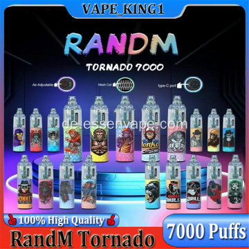 Wiederaufladbare Randm Tornado 7000 Puffs Einwegvape